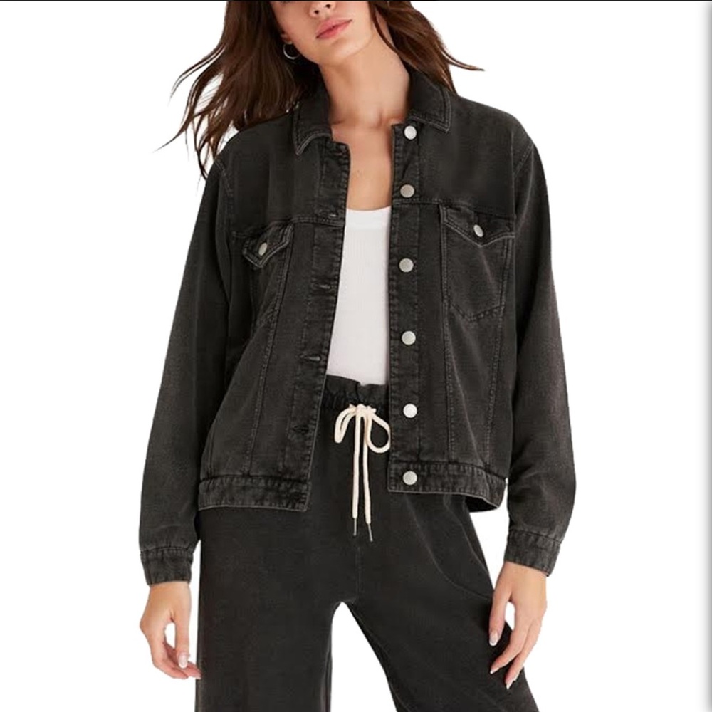 Z Supply The Knit French Terry Denim Inspired Jacket